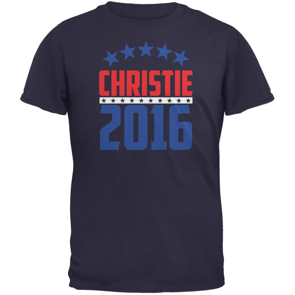 Election 2016 Chris Christie 2016 Arched Stars Navy Adult T-Shirt Men's T-Shirts Old Glory 2XL Blue 