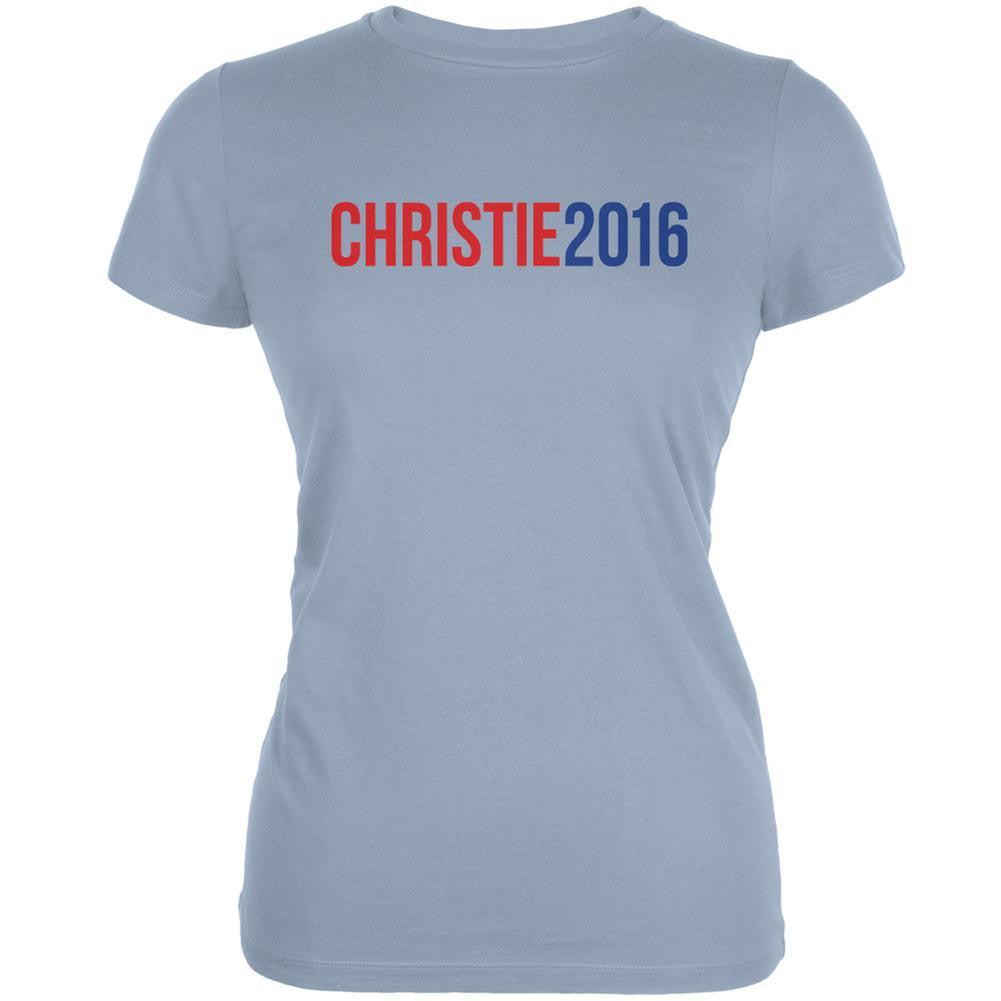 Election 2016 Chris Christie 2016 Light Blue Juniors Soft T-Shirt Juniors T-Shirts Old Glory 2XL Blue 