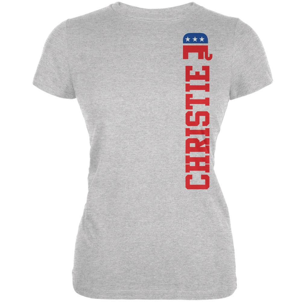 Election 2016 Team Chris Christie Heather Grey Juniors Soft T-Shirt Juniors T-Shirts Old Glory 2XL Grey 