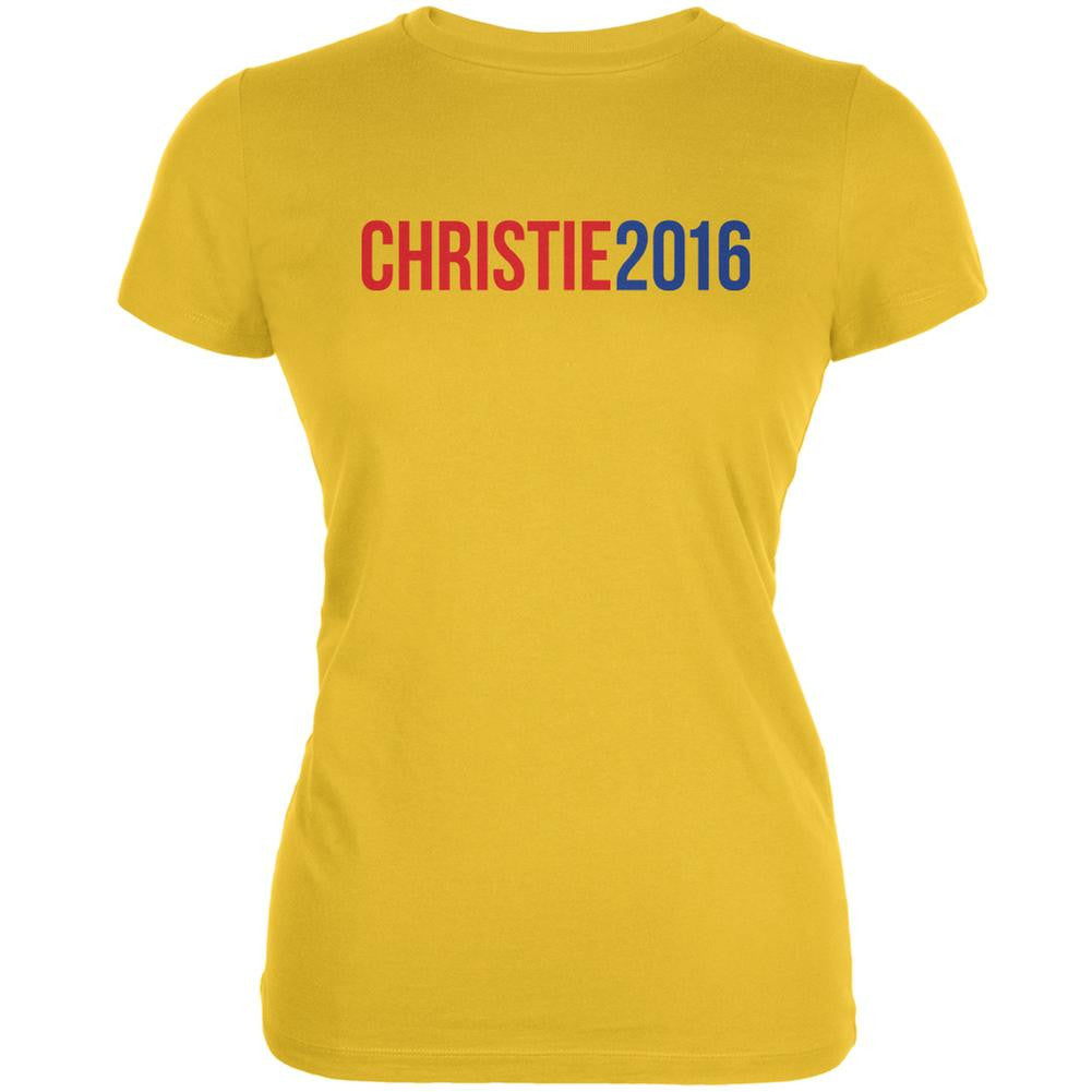 Election 2016 Chris Christie 2016 Bright Yellow Juniors Soft T-Shirt Juniors T-Shirts Old Glory 2XL Yellow 