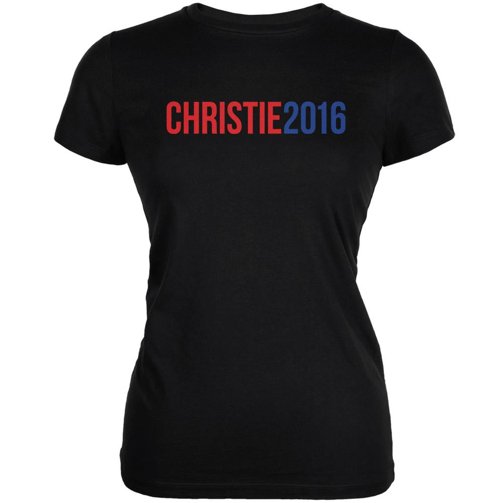 Election 2016 Chris Christie 2016 Black Juniors Soft T-Shirt Juniors T-Shirts Old Glory 2XL Black 