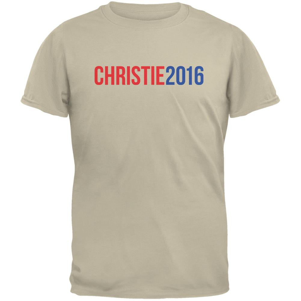 Election 2016 Chris Christie 2016 Sand Adult T-Shirt Men's T-Shirts Old Glory 2XL Beige 