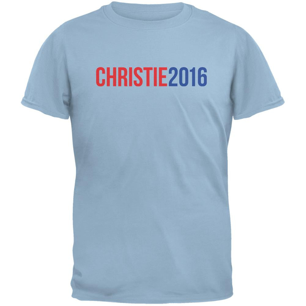 Election 2016 Chris Christie 2016 Light Blue Adult T-Shirt Men's T-Shirts Old Glory 2XL Blue 