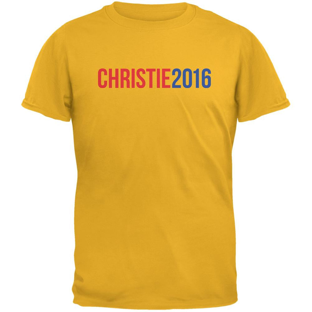 Election 2016 Chris Christie 2016 Gold Adult T-Shirt Men's T-Shirts Old Glory 2XL Yellow 