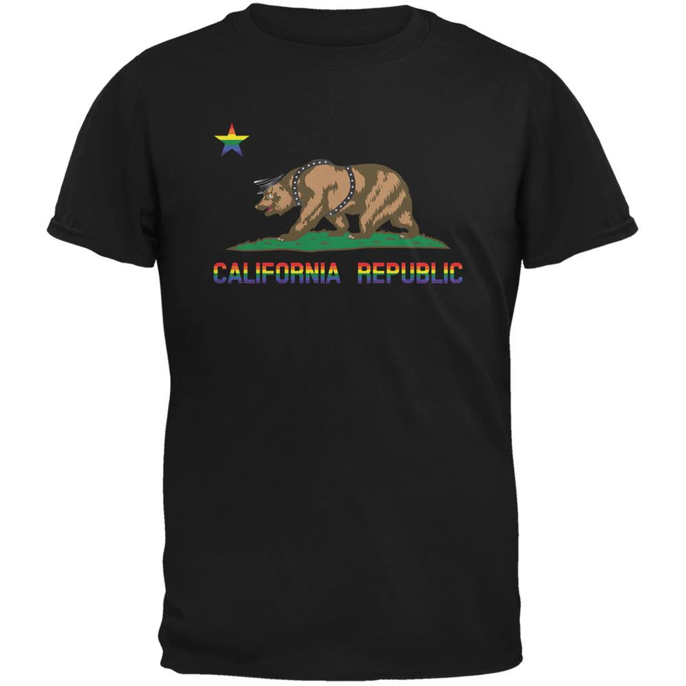 LGBT California Republic Gay Bear Black Adult T-Shirt Men's T-Shirts Old Glory 2XL Black 