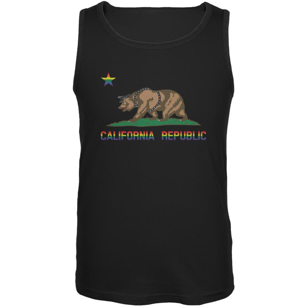 LGBT California Republic Gay Bear Black Adult Tank Top Men's Tank Tops Old Glory 2XL Black 