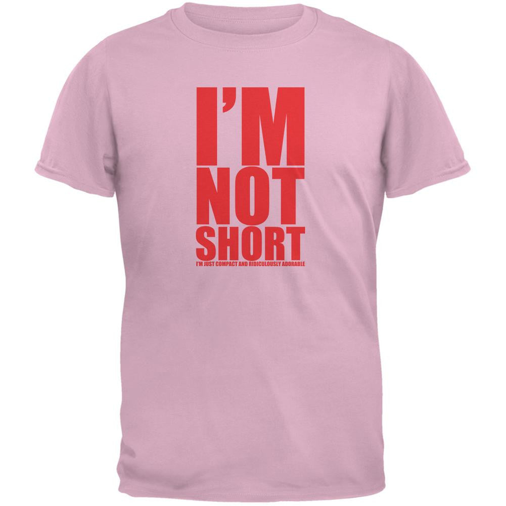 Not Short Adorable Funny Light Pink Adult T-Shirt Men's T-Shirts Old Glory 2XL Pink 