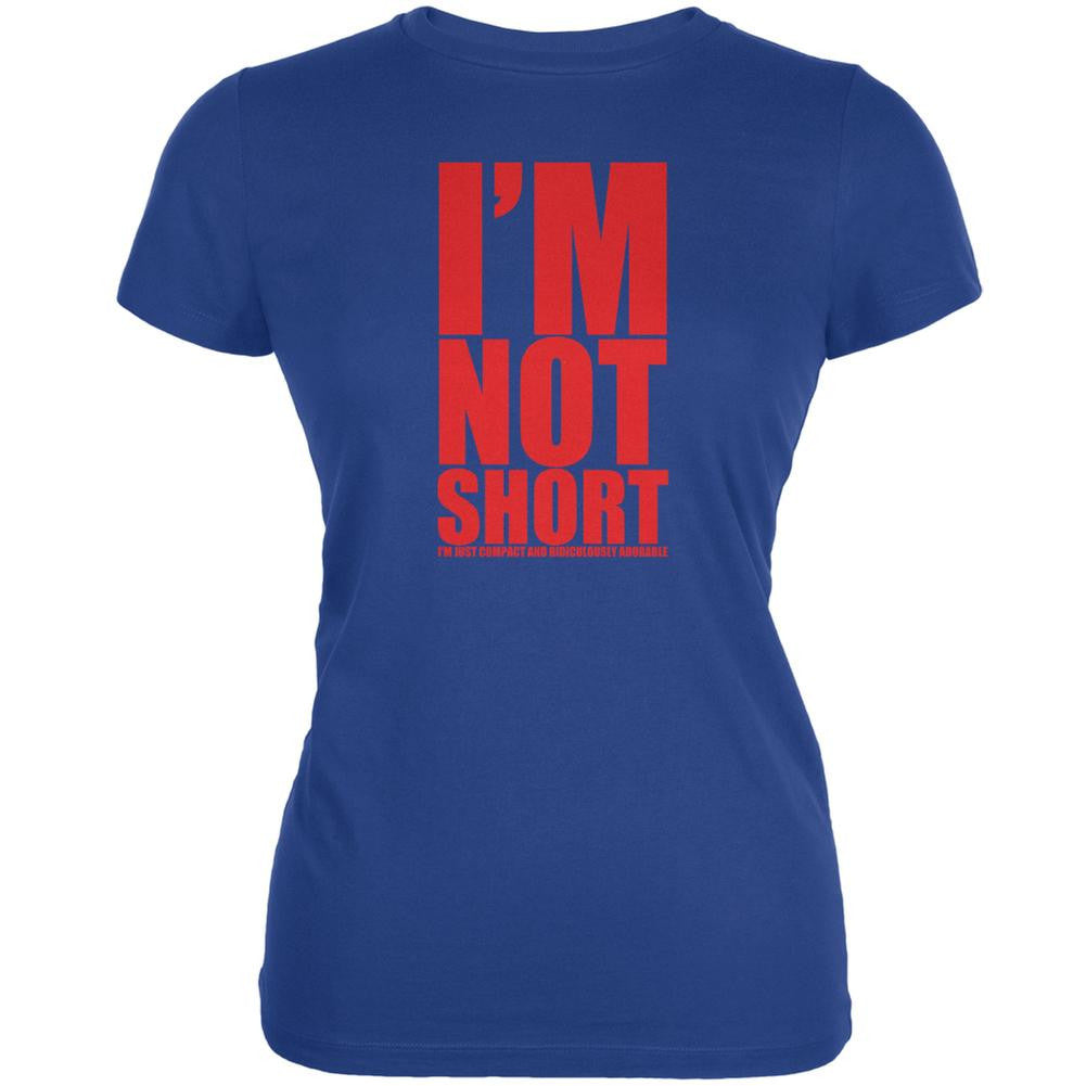 Not Short Adorable Funny Royal Juniors Soft T-Shirt Juniors T-Shirts Old Glory 2XL Blue 