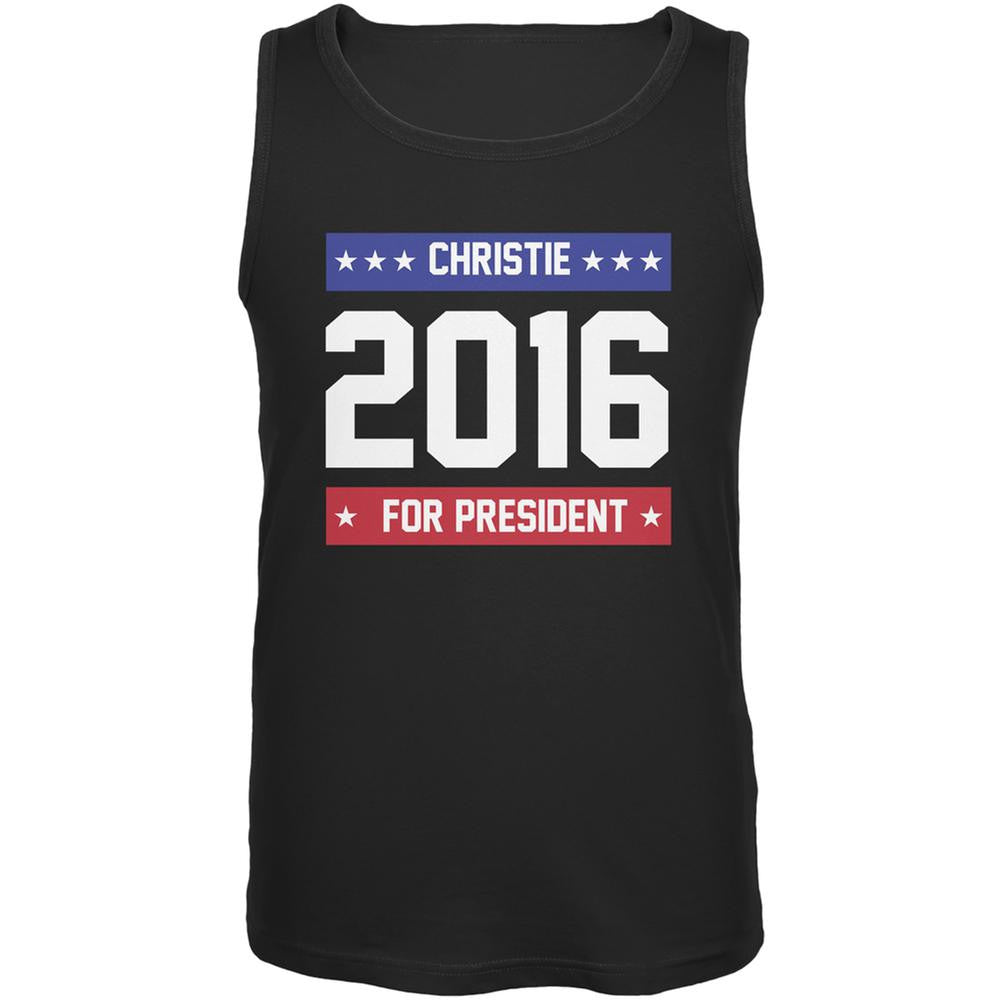 Election 2016 Christie For President Logo Black Adult Tank Top Men's Tank Tops Old Glory 2XL Black 