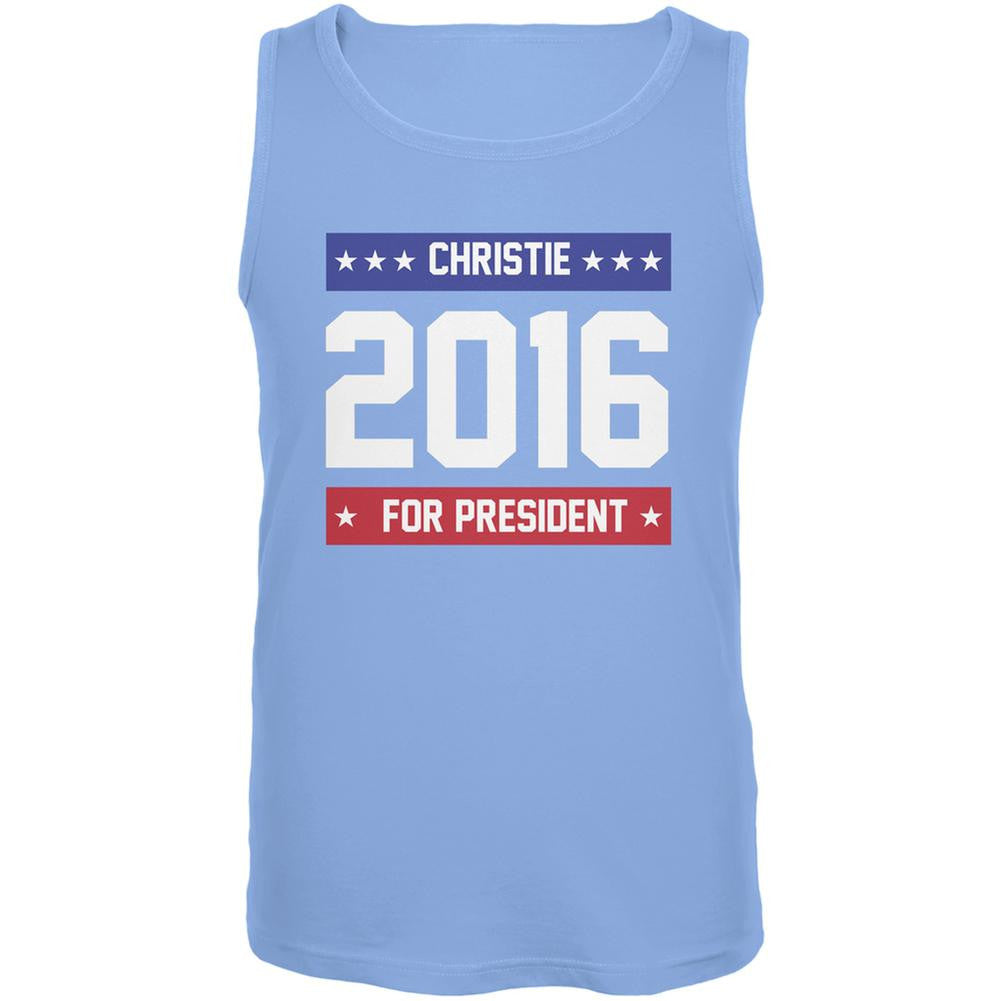 Election 2016 Christie For President Logo Carolina Blue Adult Tank Top Men's Tank Tops Old Glory 2XL Blue 