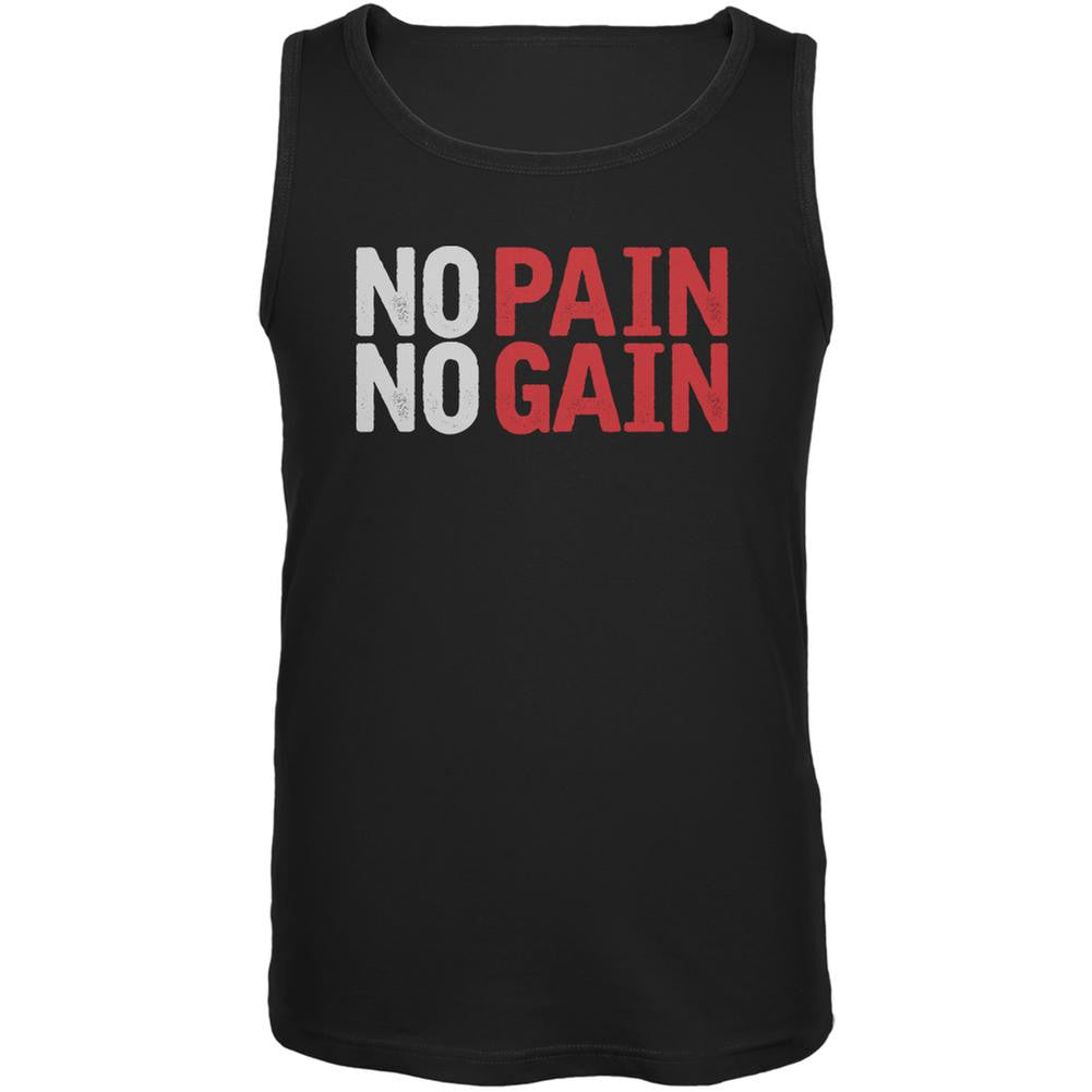 No Pain No Gain Black Adult Tank Top Men's Tank Tops Old Glory 2XL Black 