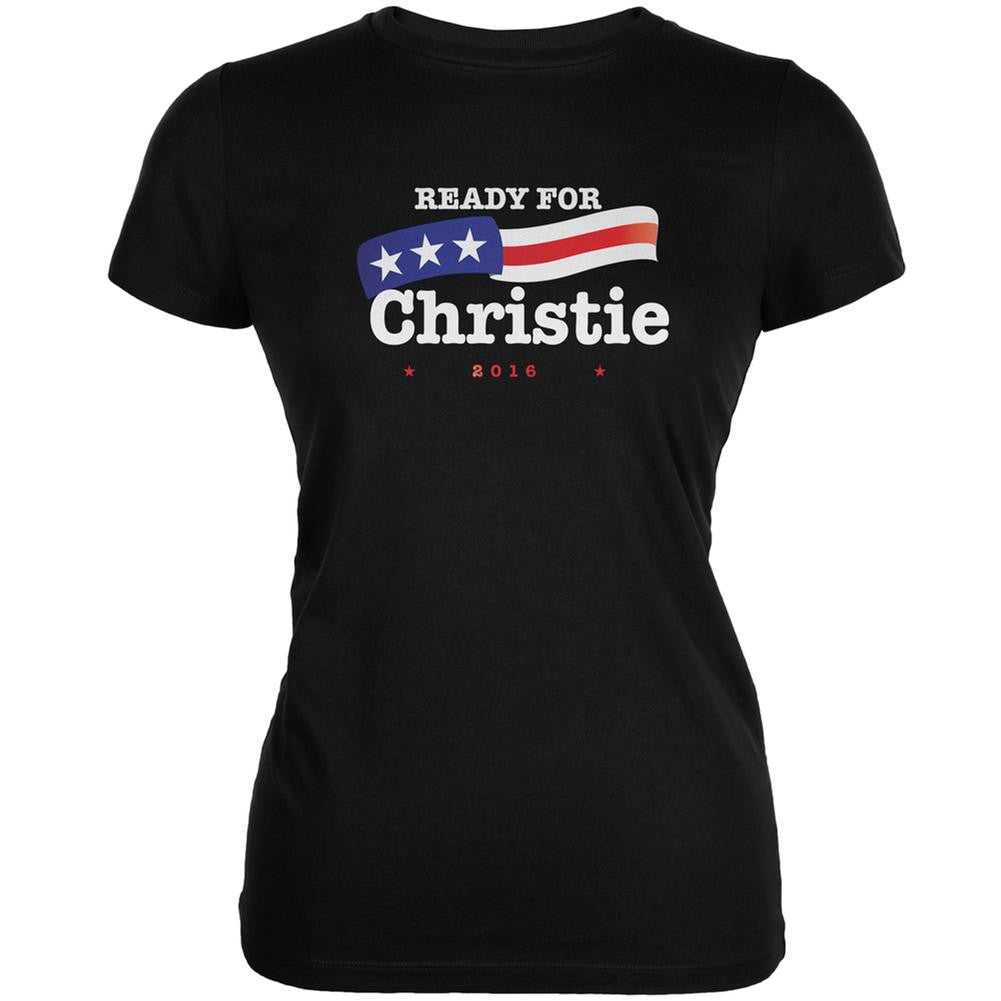 Election 2016 Ready for Christie Black Juniors Soft T-Shirt Juniors T-Shirts Old Glory 2XL Black 