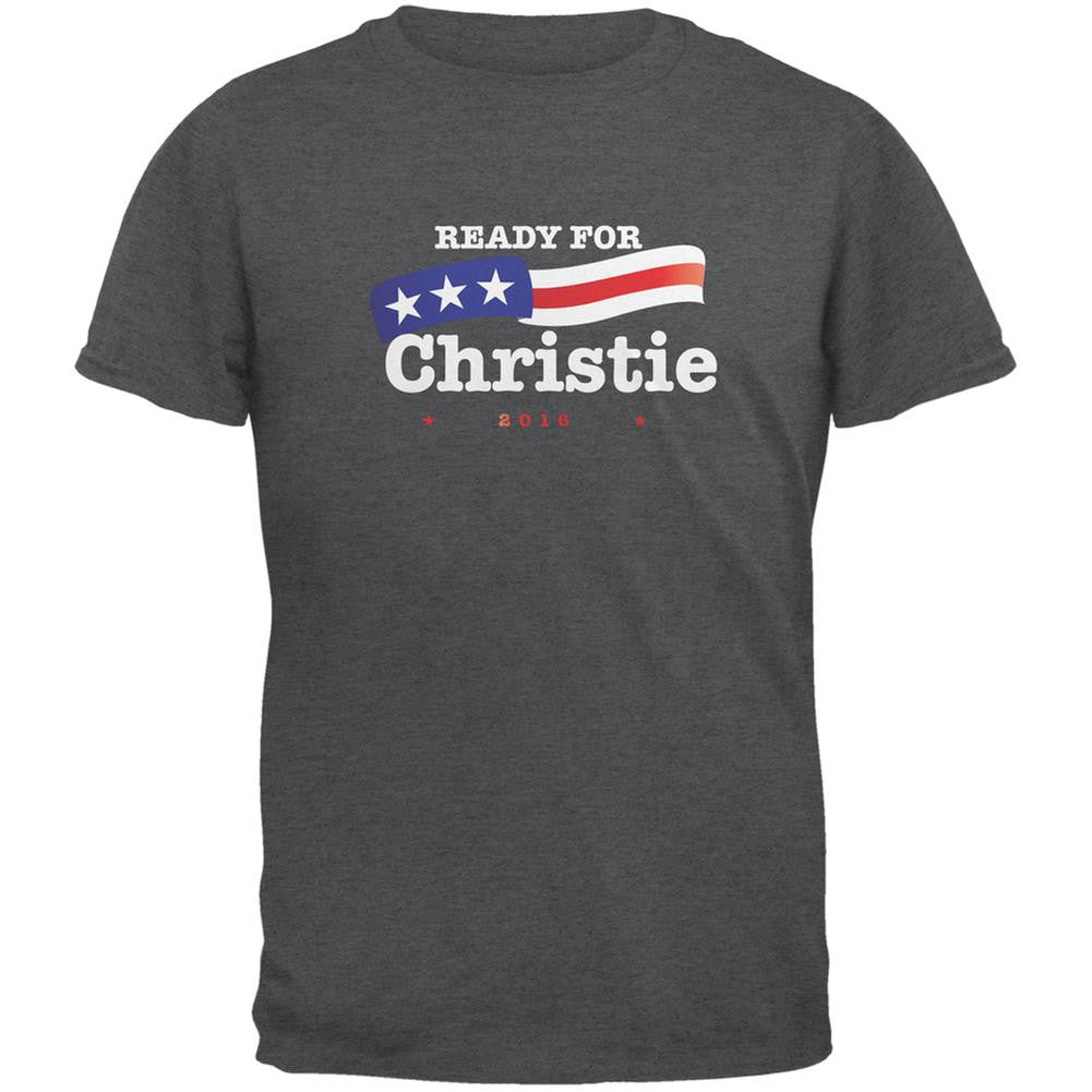 Election 2016 Ready for Christie Dark Heather Adult T-Shirt Men's T-Shirts Old Glory 2XL Grey 