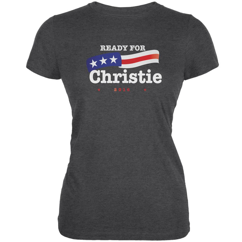 Election 2016 Ready for Christie Dark Heather Juniors Soft T-Shirt Juniors T-Shirts Old Glory 2XL Grey 