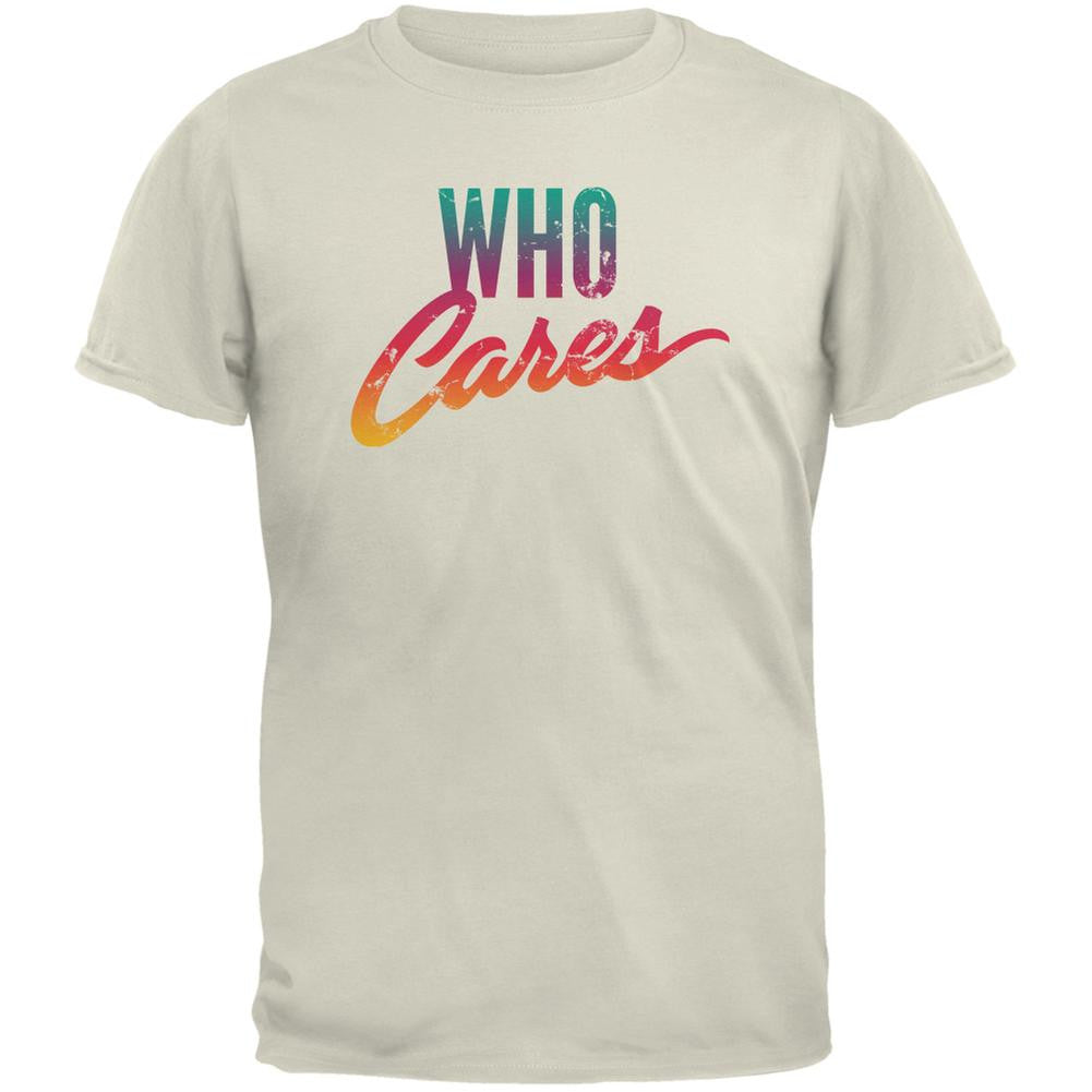 Who Cares Natural Adult T-Shirt Men's T-Shirts Old Glory 2XL Off-White 