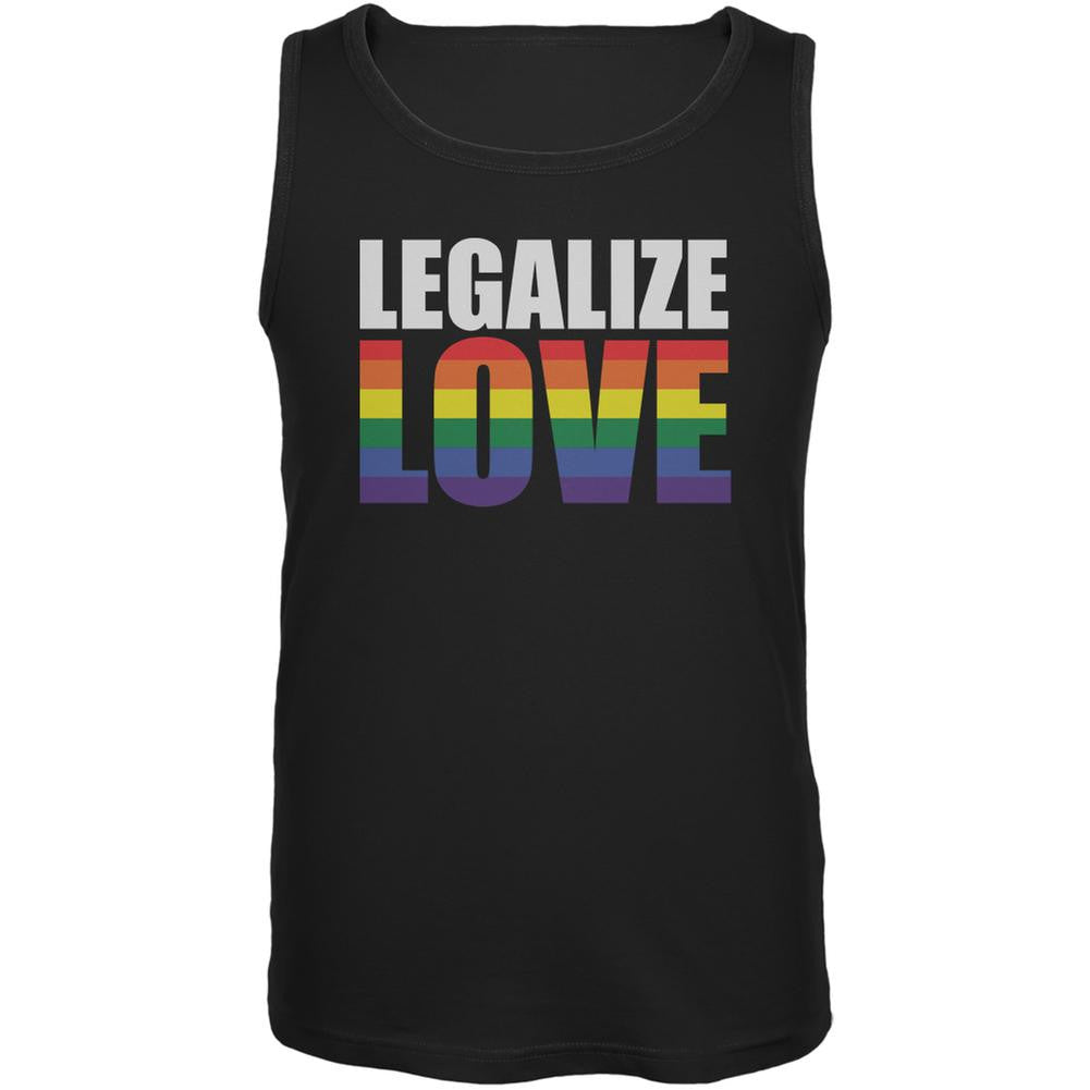 LGBT Legalize Love Rainbow Black Adult Tank Top Men's Tank Tops Old Glory 2XL Black 