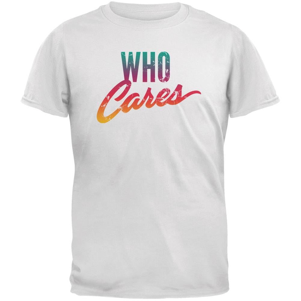 Who Cares White Adult T-Shirt Men's T-Shirts Old Glory 2XL White 