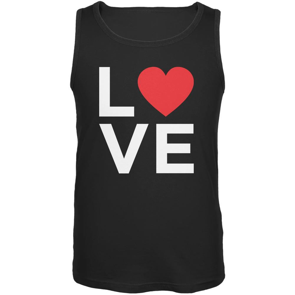 Valentine's Day Love Stacked Heart Black Adult Tank Top Men's Tank Tops Old Glory 2XL Black 