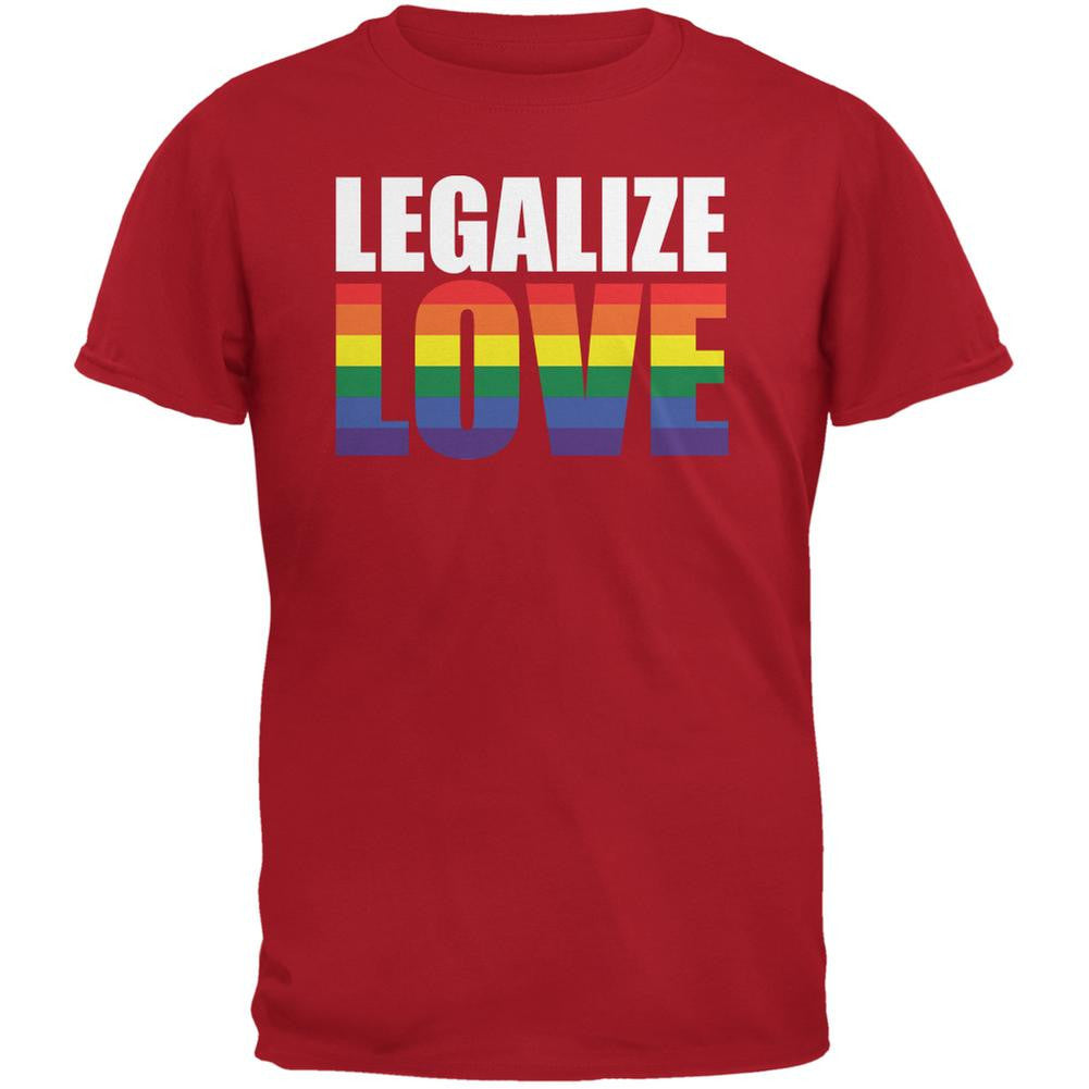 LGBT Legalize Love Rainbow Red Adult T-Shirt Men's T-Shirts Old Glory 2XL Red 