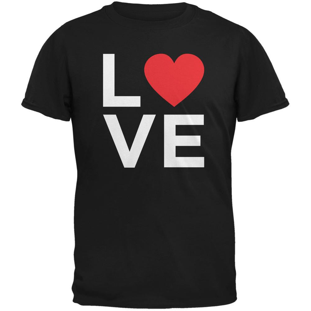 Valentine's Day Love Stacked Heart Black Youth T-Shirt Youth T-Shirts Old Glory LG Black 