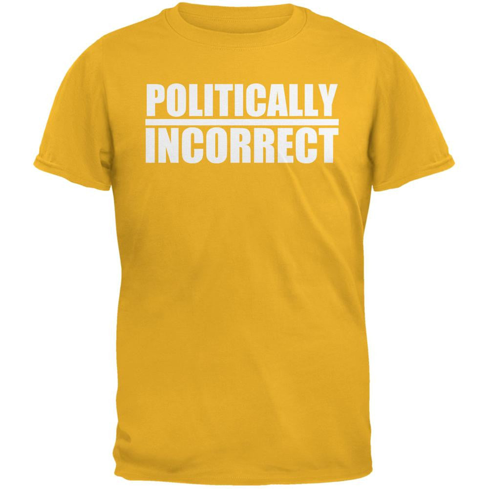 Politically Incorrect Funny Joke Gold Adult T-Shirt Men's T-Shirts Old Glory 2XL Yellow 