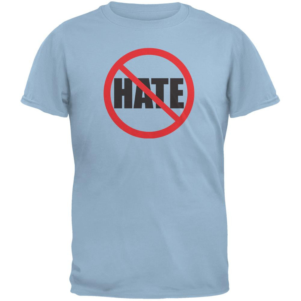 Anti Hate Light Blue Adult T-Shirt Men's T-Shirts Old Glory 2XL Blue 