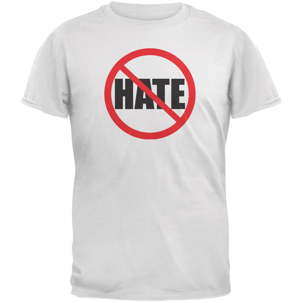 Anti Hate White Adult T-Shirt Men's T-Shirts Old Glory 2XL White 