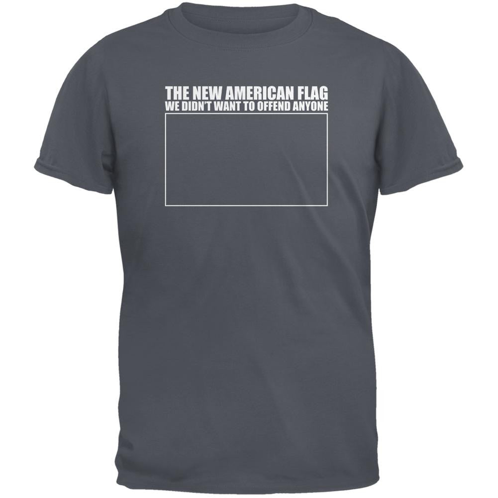 New American Flag Offend Funny Charcoal Grey Adult T-Shirt Men's T-Shirts Old Glory 2XL Grey 