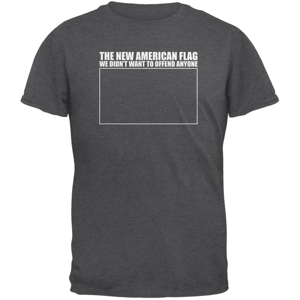 New American Flag Offend Funny Dark Heather Adult T-Shirt Men's T-Shirts Old Glory 2XL Grey 