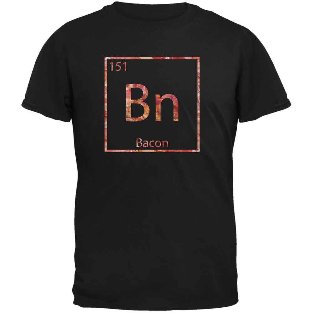 Bacon Periodic Table Element Black Adult T-Shirt Men's T-Shirts Old Glory 2XL Black 