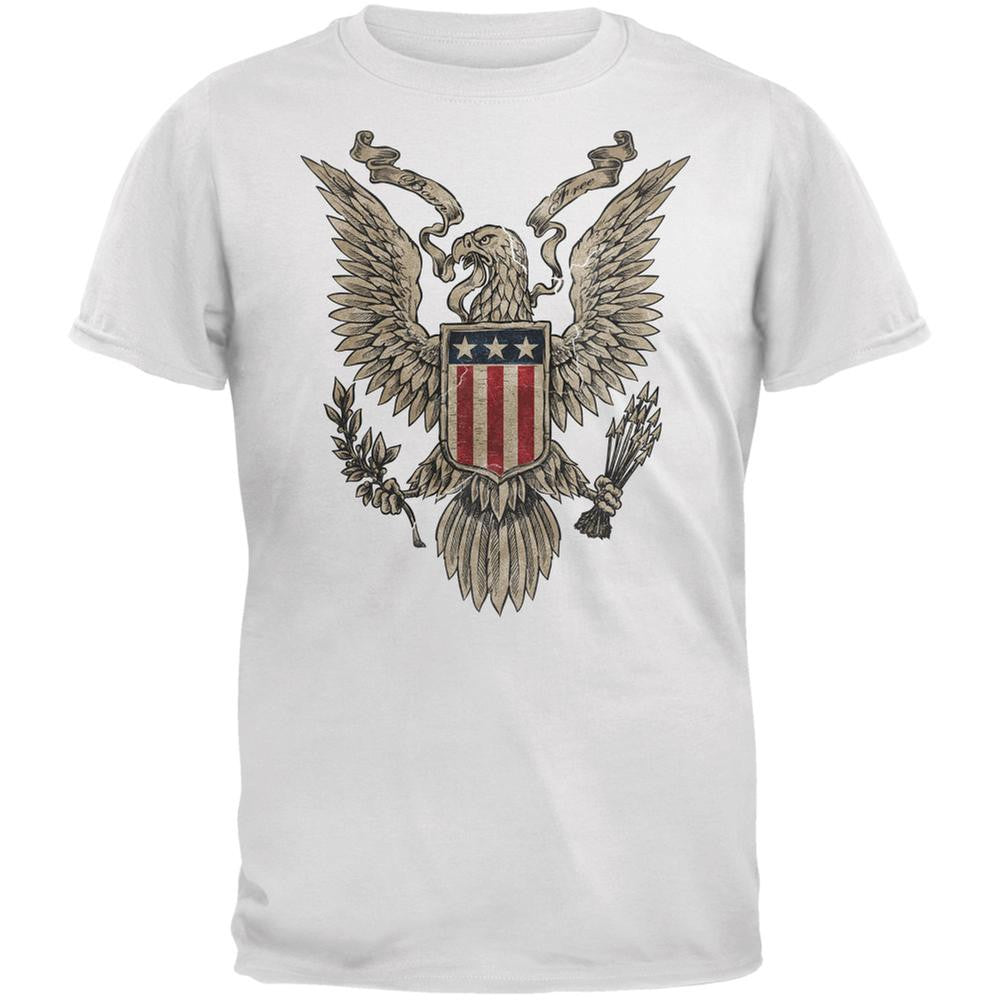 4th of July Born Free Vintage American Bald Eagle Adult T-Shirt Men's T-Shirts Old Glory SM White 