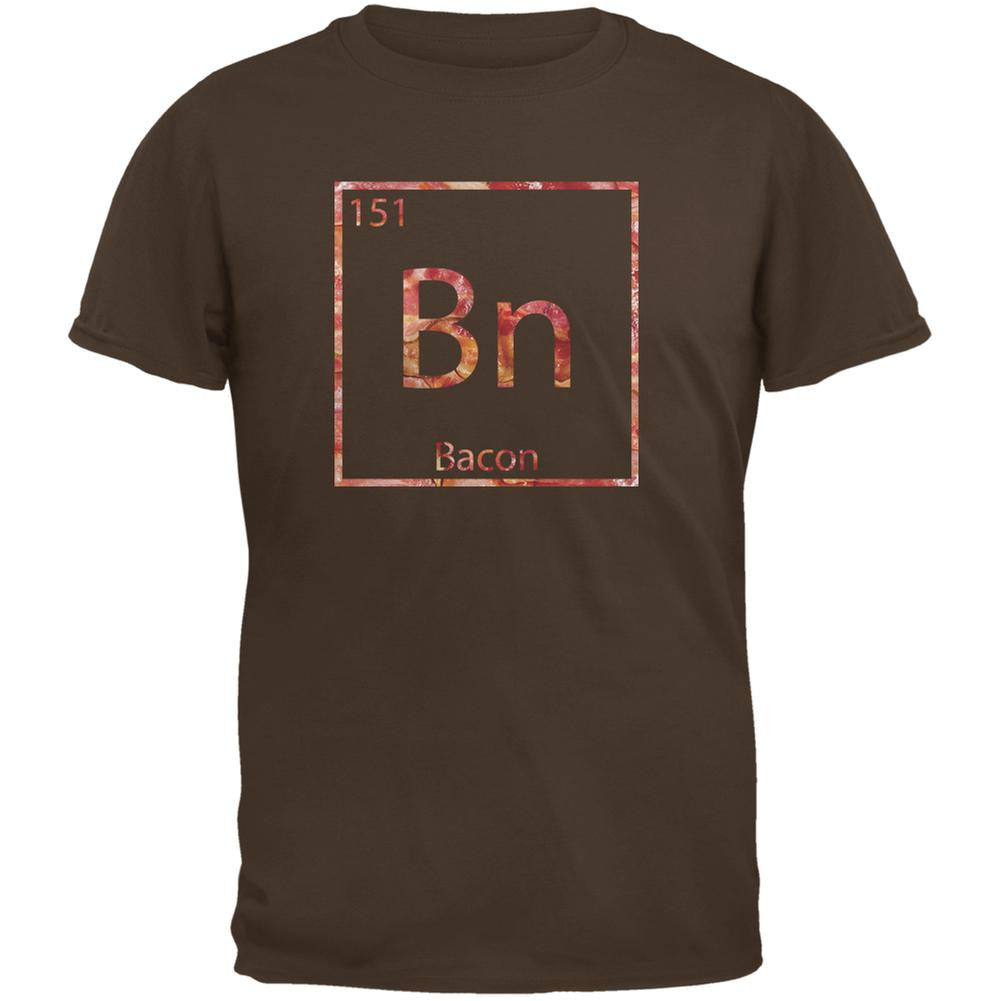 Bacon Periodic Table Element Brown Adult T-Shirt Men's T-Shirts Old Glory 2XL Bronze 