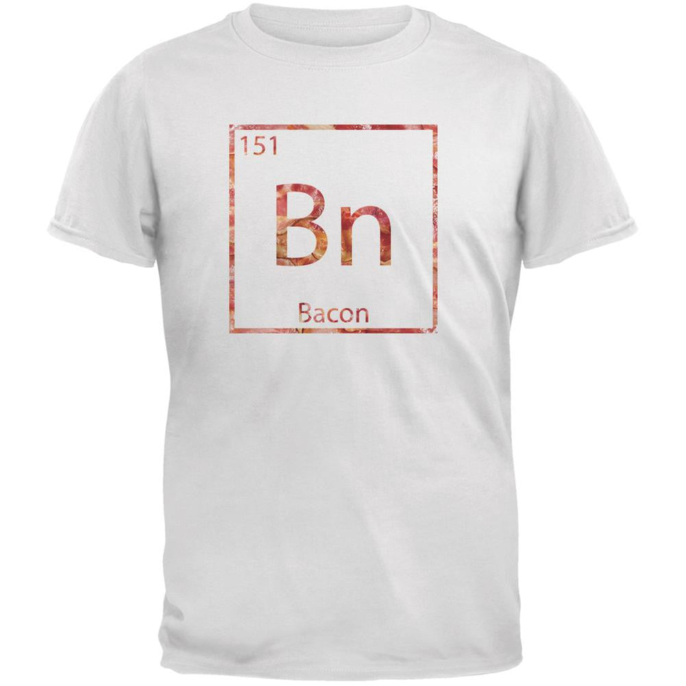 Bacon Periodic Table Element White Adult T-Shirt Men's T-Shirts Old Glory 2XL White 