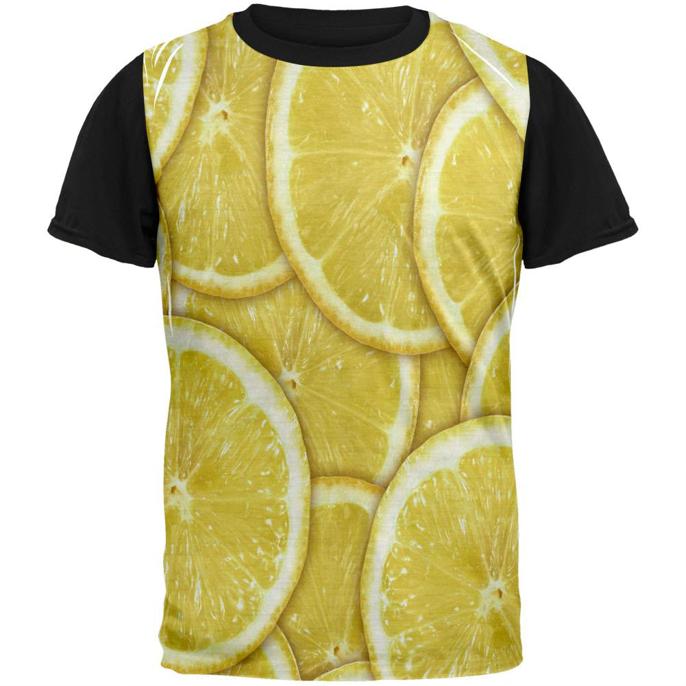 Lemon Lemons Citrus Adult Black Back T-Shirt Men's T-Shirts Old Glory SM Multi 