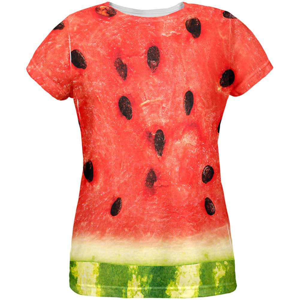 Watermelon Costume All Over Womens T-Shirt Women's T-Shirts Old Glory 2XL Multi 