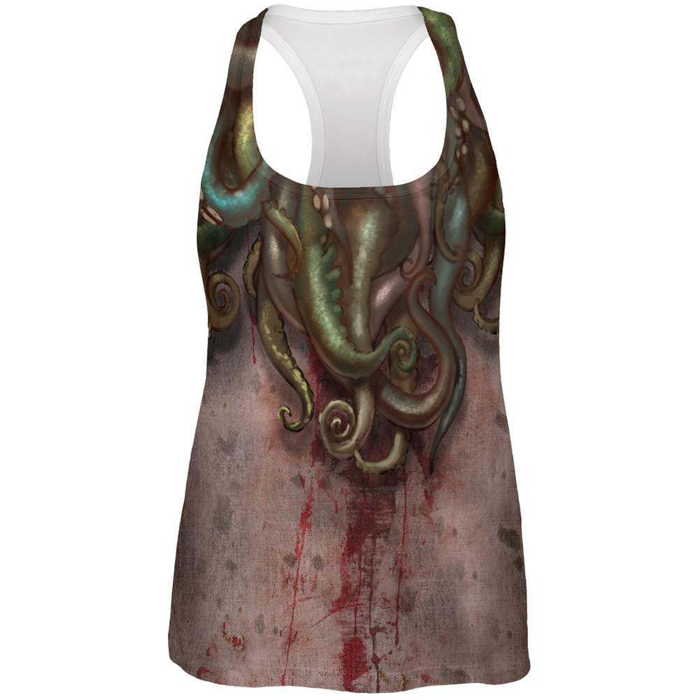 Cthulhu Greater God Tentacles All Over Womens Work Out Tank Top Women's Tank Tops Old Glory 2XL White 