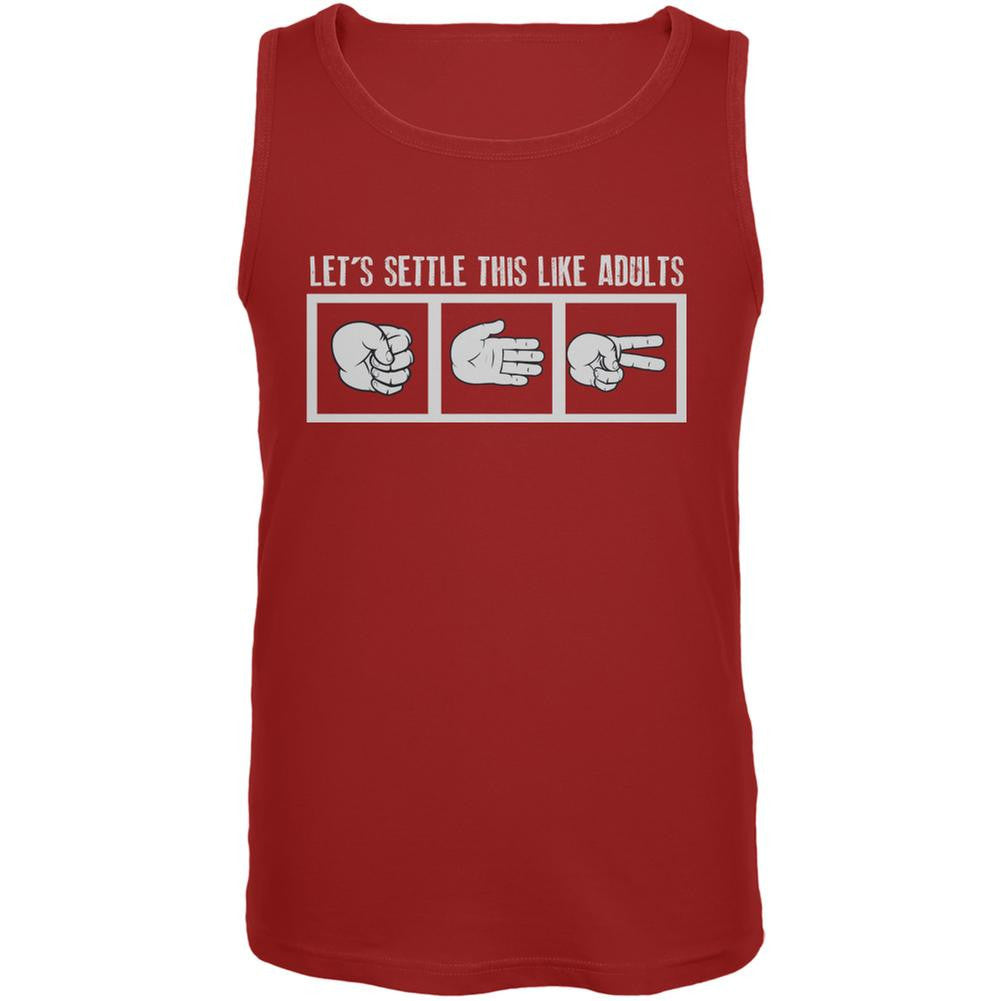 Let's Settle This Like Adults Rock Paper Scissor Red Adult Tank Top Men's Tank Tops Old Glory 2XL Red 