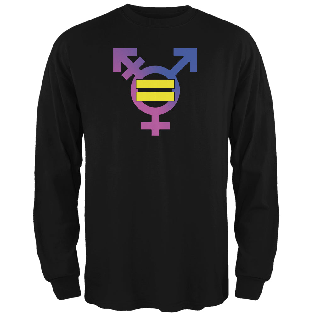 Sexual Equality Men Women Transgender Black Adult Long Sleeve T-Shirt Men's Long Sleeves Transgender Pride 2XL Black 