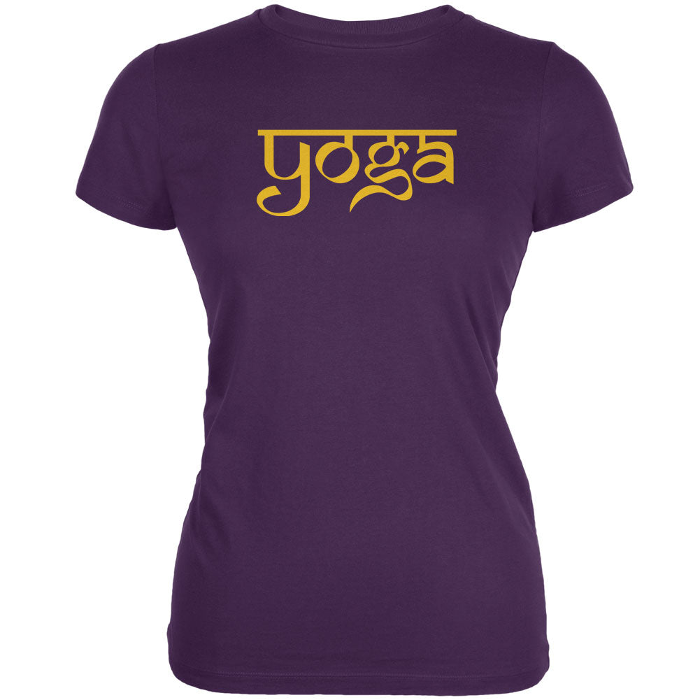 Yoga Sanskrit Purple Juniors Soft T-Shirt Juniors T-Shirts Old Glory 2XL Purple 