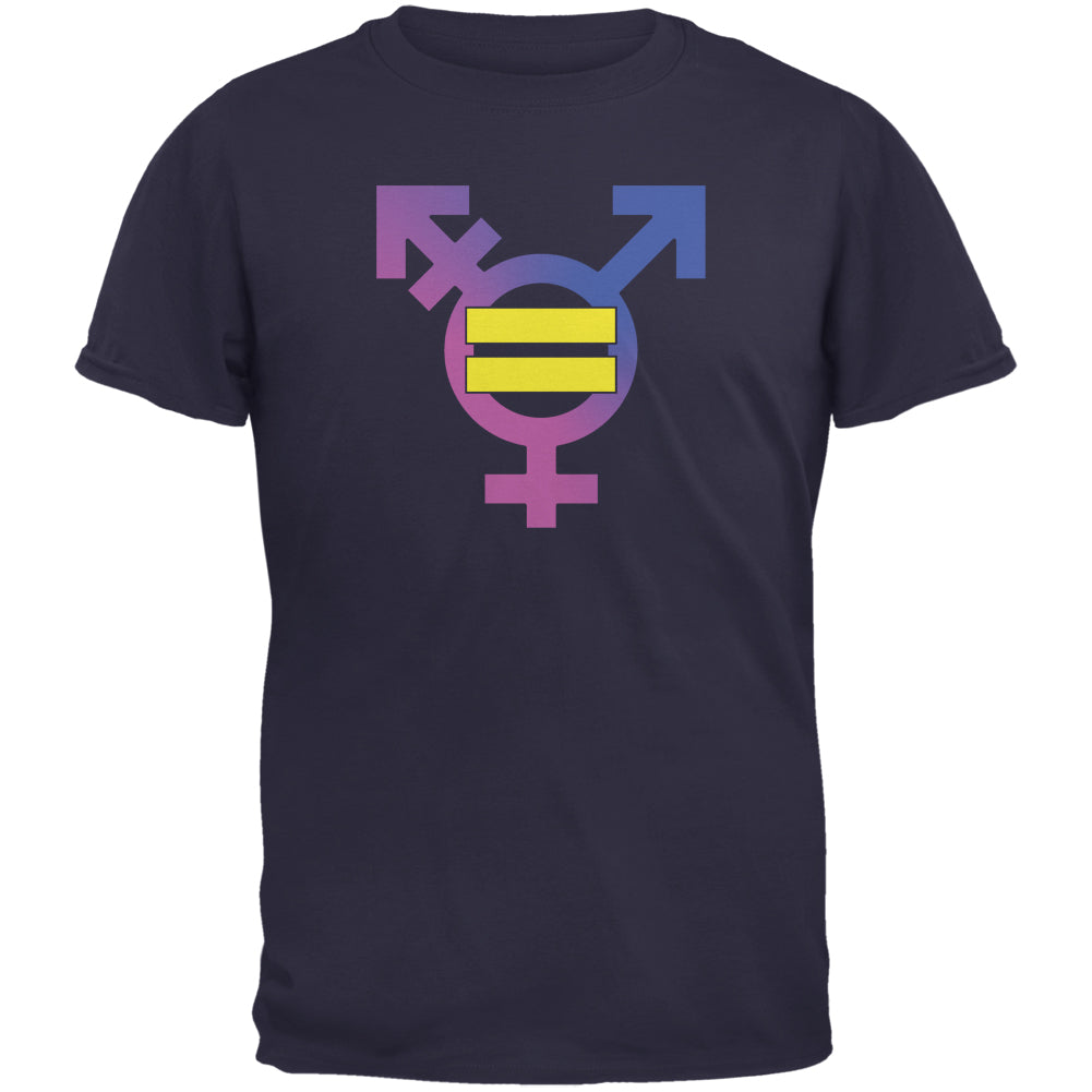 Sexual Equality Men Women Transgender Navy Adult T-Shirt Men's T-Shirts Transgender Pride 2XL Dark Blue 