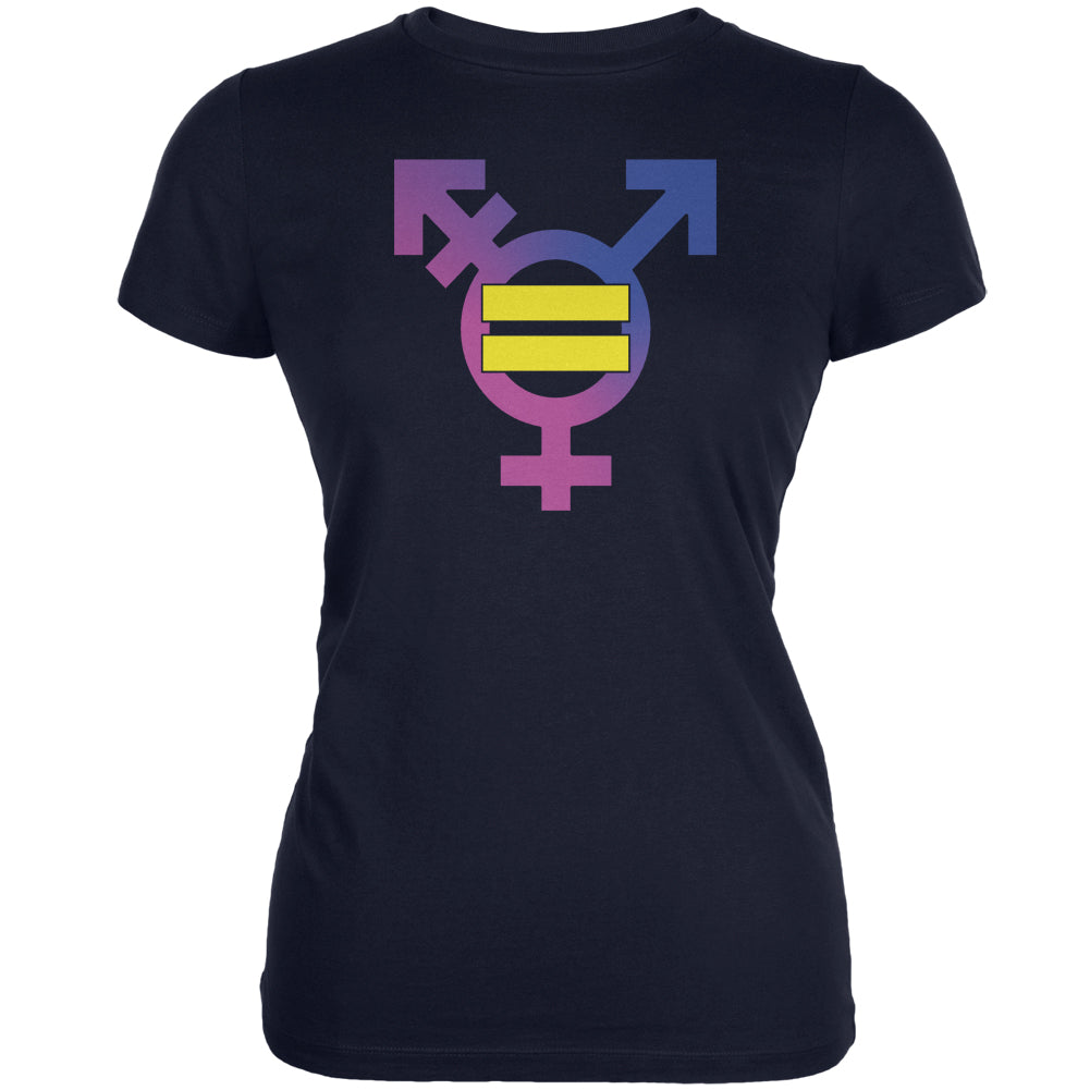 Sexual Equality Men Women Transgender Navy Juniors Soft T-Shirt Juniors T-Shirts Transgender Pride 2XL Dark Blue 