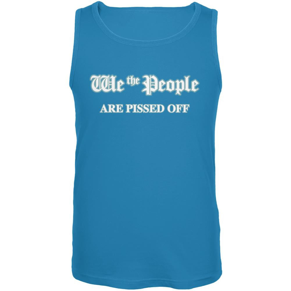 We The People Are Angry Turquoise Adult Tank Top Men's Tank Tops Old Glory LG Blue 