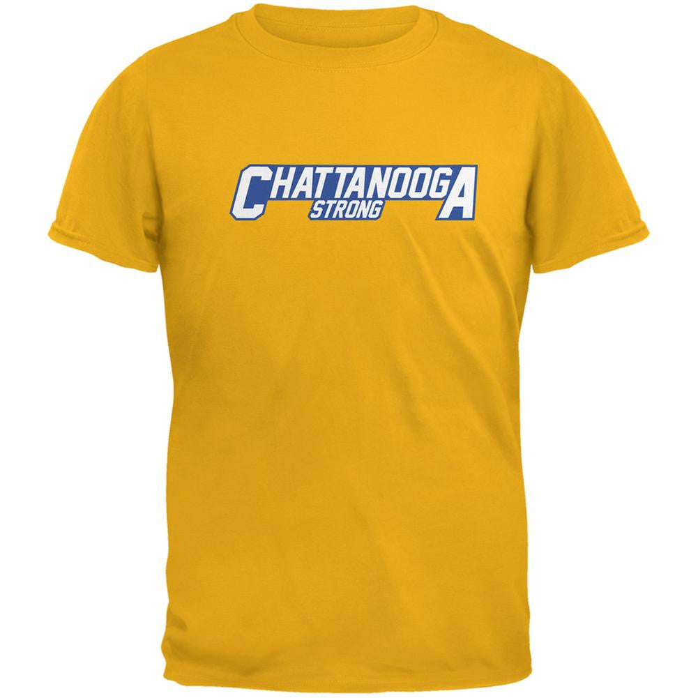 Chattanooga Strong Athletic Team Logo Gold Adult T-Shirt Men's T-Shirts Old Glory 2XL Yellow 