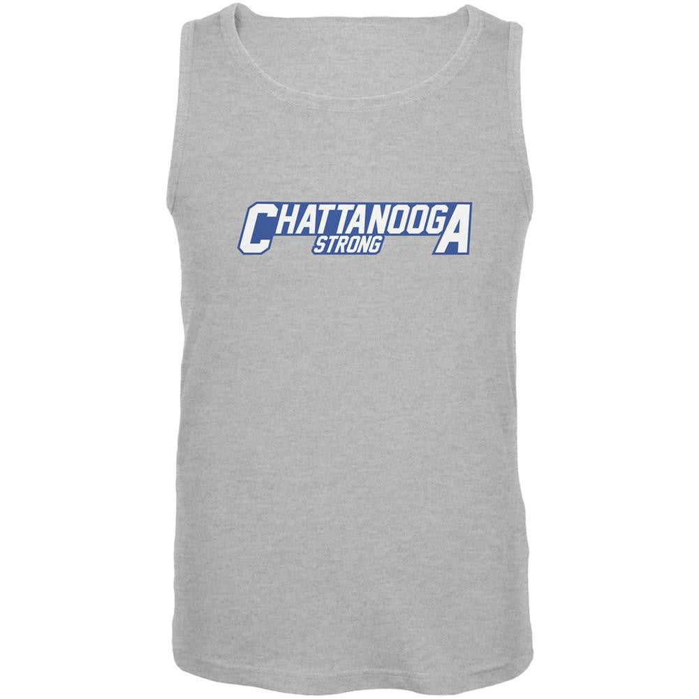 Chattanooga Strong Athletic Team Logo Heather Grey Adult Tank Top Men's Tank Tops Old Glory 2XL Grey 