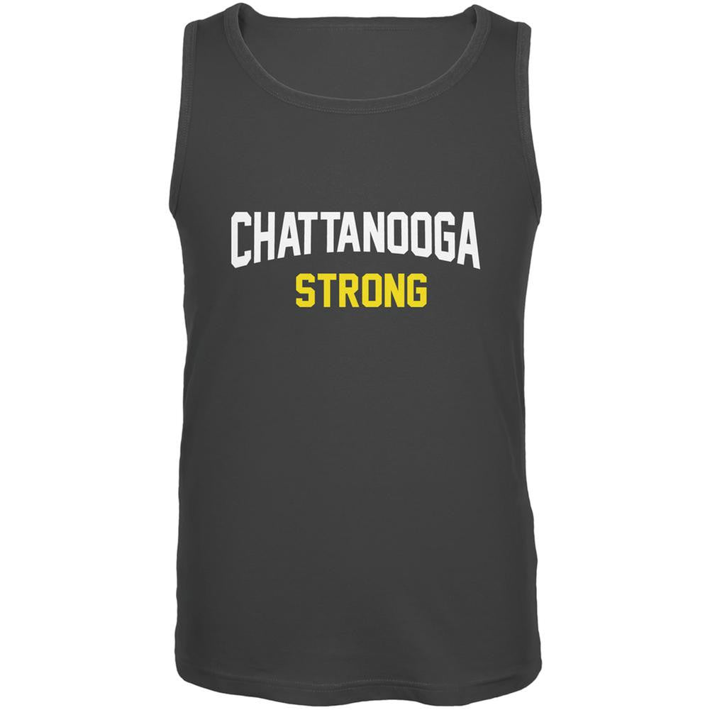 Chattanooga Strong Arched Logo Charcoal Grey Adult Tank Top Men's Tank Tops Old Glory 2XL Grey 