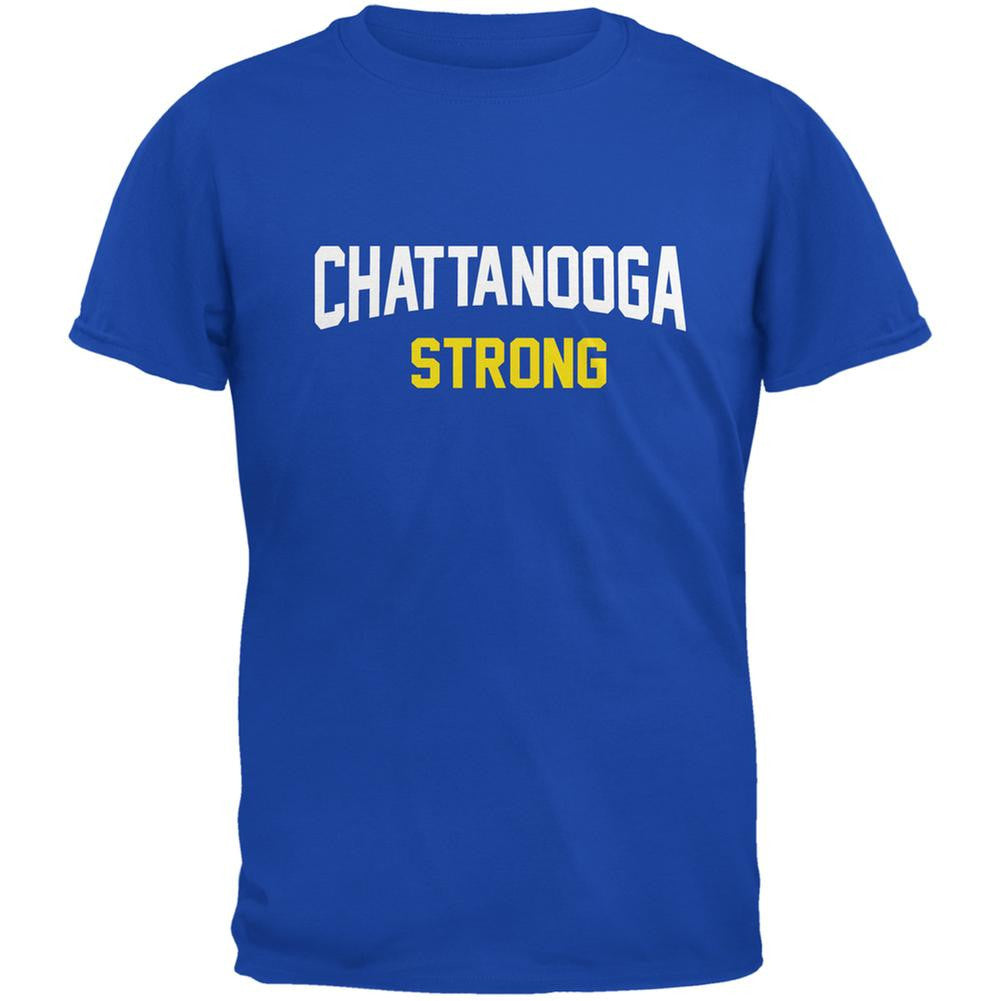 Chattanooga Strong Arched Logo Royal Adult T-Shirt Men's T-Shirts Old Glory 2XL Blue 