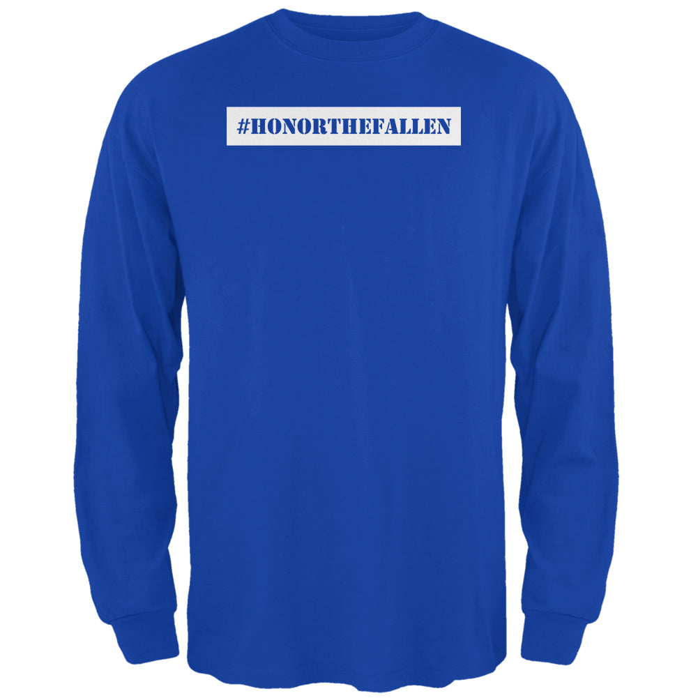 Memorial Day Hashtag Honor the Fallen Royal Adult Long Sleeve T-Shirt Men's Long Sleeves global 2XL Blue 