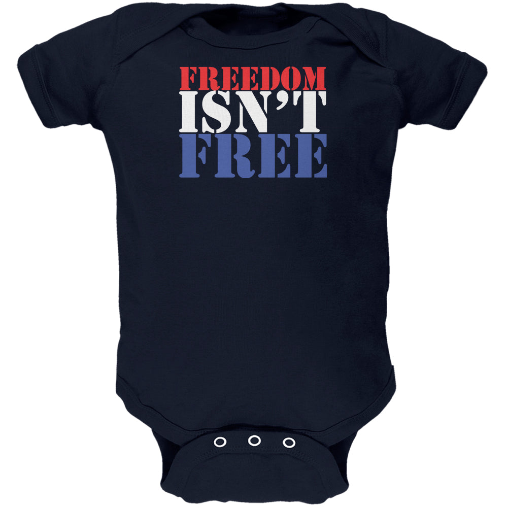 Memorial Day Freedom Isn't Free Navy Soft Baby One Piece Baby One Piece Old Glory 0-3M Dark Blue 