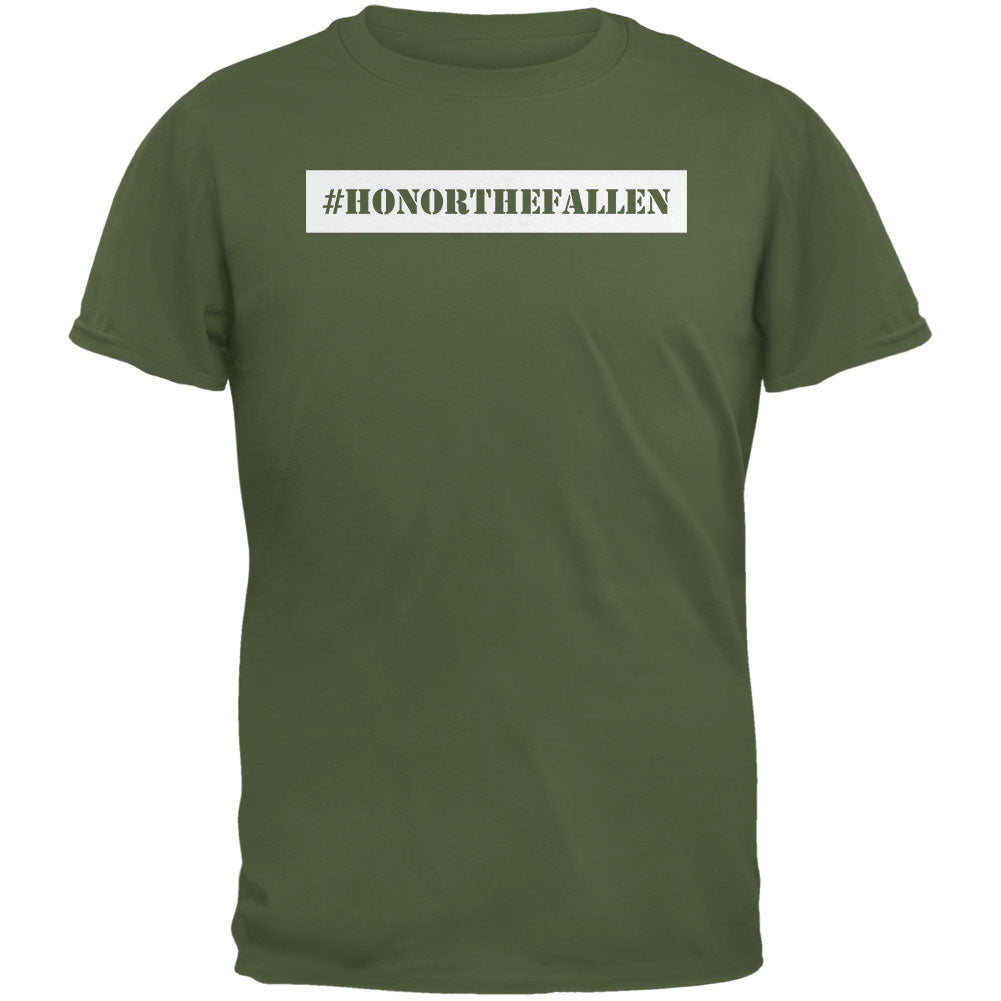 Memorial Day Hashtag Honor the Fallen Military Green Adult T-Shirt Men's T-Shirts global 2XL Olive 