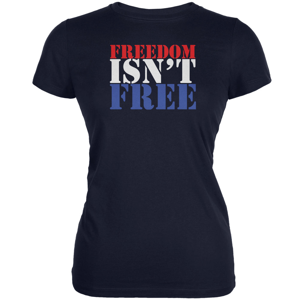 Memorial Day Freedom Isn't Free Navy Juniors Soft T-Shirt Juniors T-Shirts Old Glory 2XL Dark Blue 